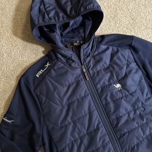 NWT RLX Ralph Lauren Wool Blend Golf Hybrid Full Zip Quilted Jacket S‎ Medinah